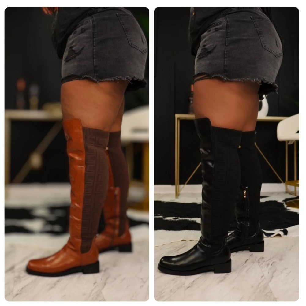 Eleven22 wide calf boots. Two pair black and brown. New never worn.